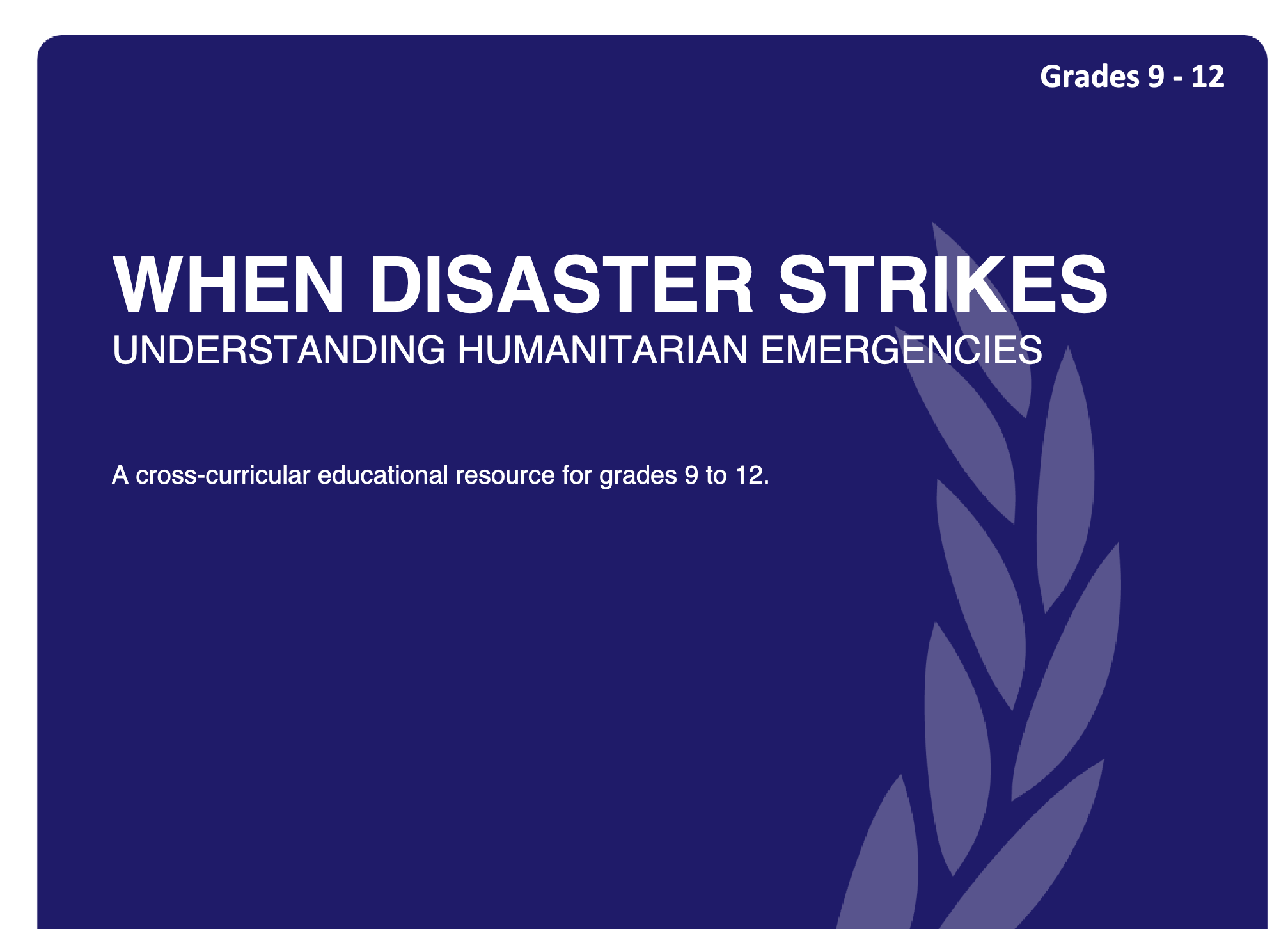 Humanitarian Emergencies (9-12)