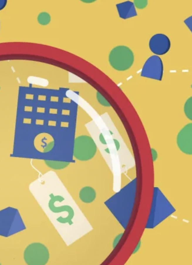 magnifying glass over dollar signs