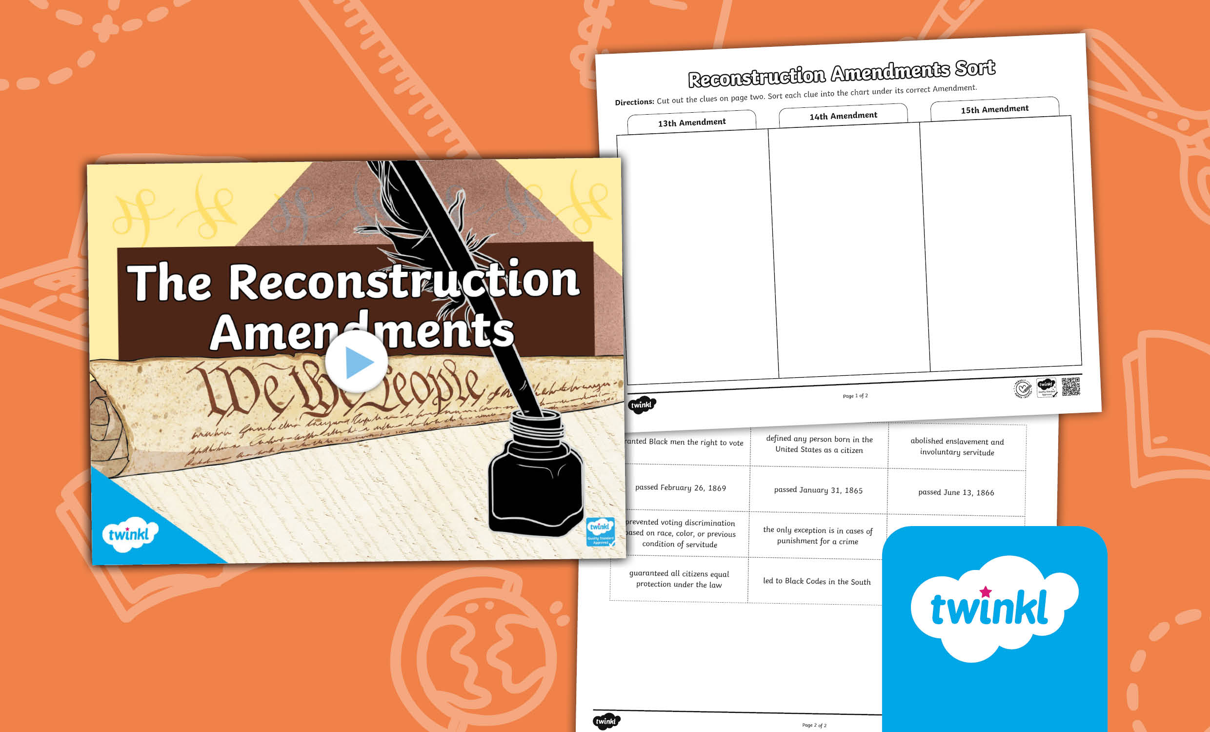The Reconstruction Amendments Lesson Pack for 6th-8th Grade