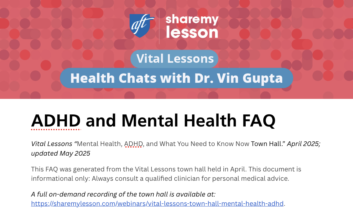 ADHD and Mental Health FAQ