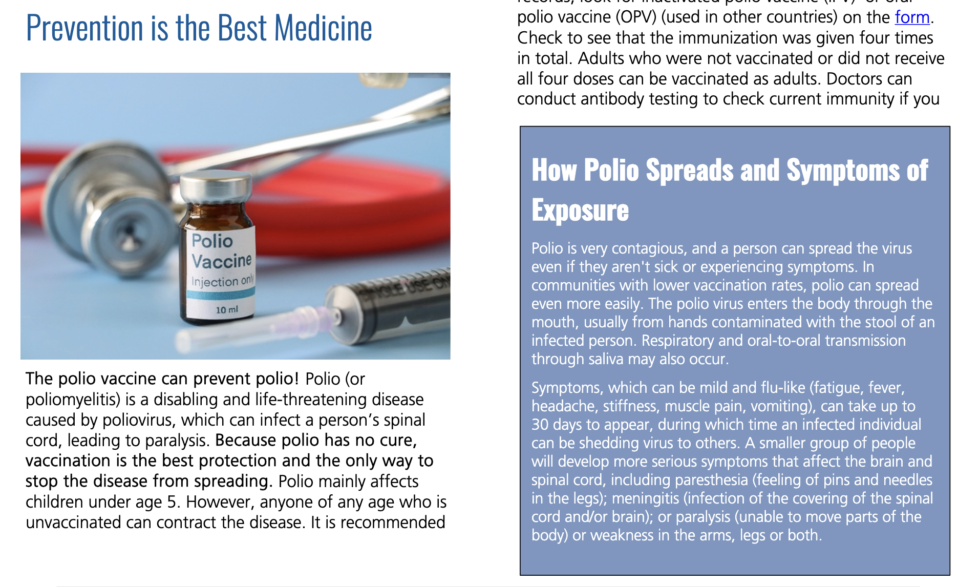 Polio-What AFT Members Need to Know