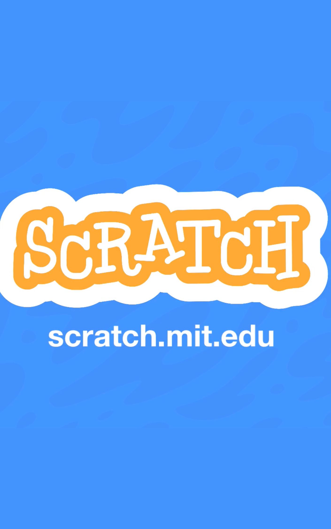scratch logo with blue background
