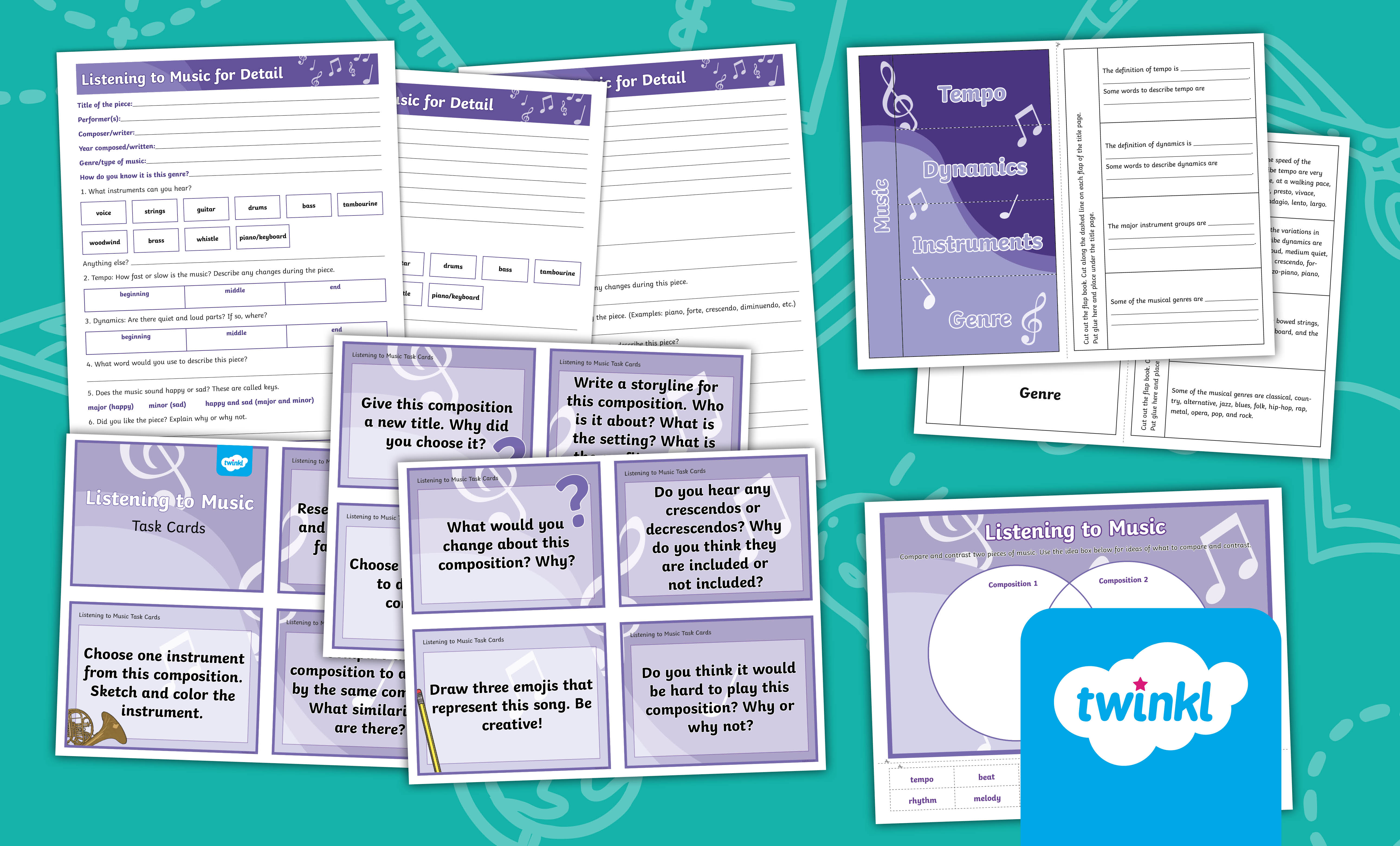 Listening to Music Lesson Activities for 3rd-5th Grade