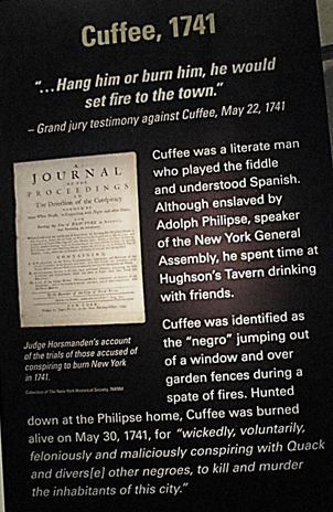 african burial ground national monument exhibit showing the account of a trial