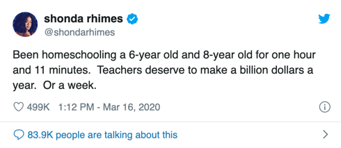 shonda rhimes onr emote learning and home schooling