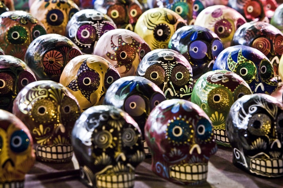 dia de los muertos skulls, or, kalaveras