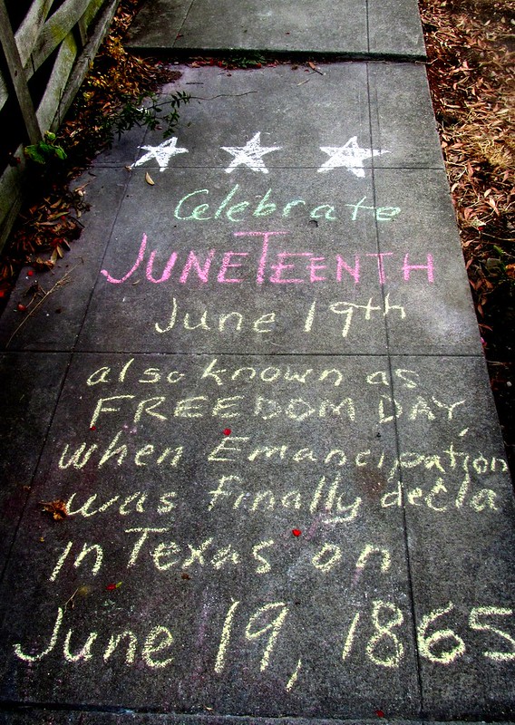 teaching juneteenth sidewalk chalk art