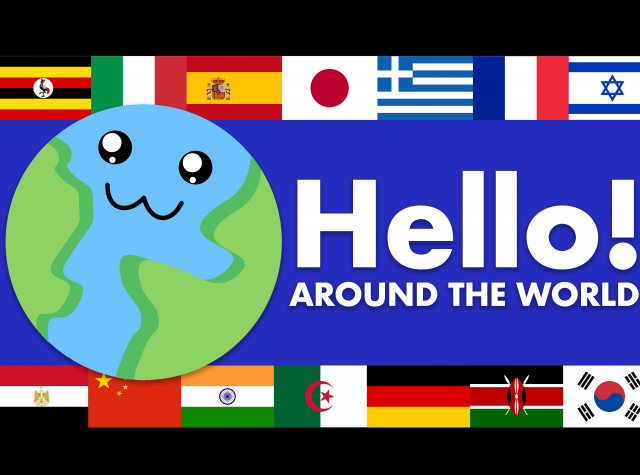 Say "Hello" in many languages with a sing-along song and video