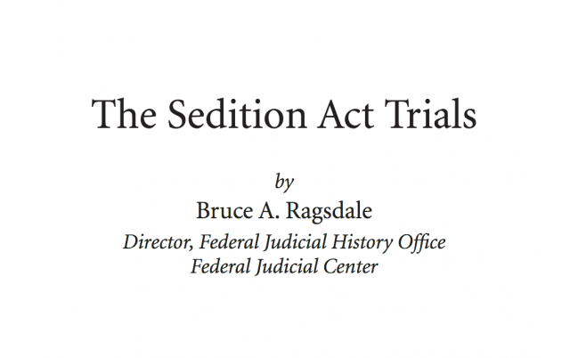 U.S. v. Lyon, U.S. v. Cooper, and U.S. v. Callender: The Sedition Act Trials