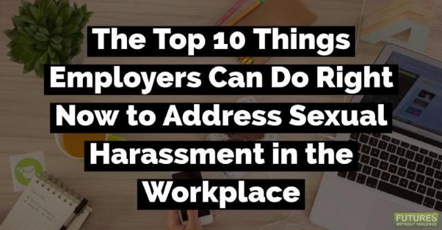 "Top 10 Things You Can Do to Address Sexual Harassment" Lists